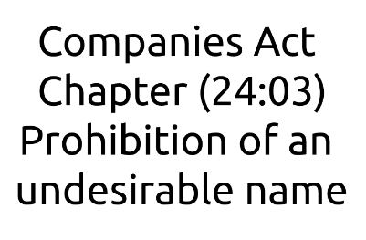 Reasons why a company name can be rejected